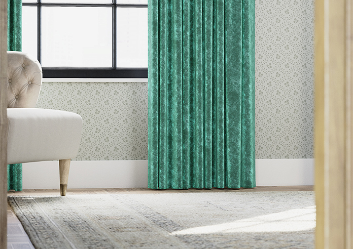 Caen Chenille, Aqua - Made to Measure Curtains - Image 5